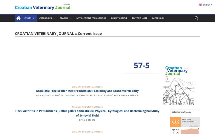 Screenshot of croatian-veterinary-journal.org