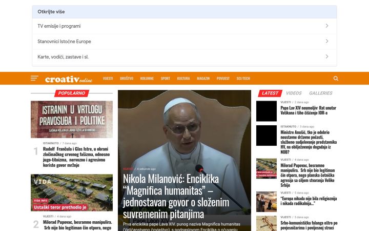 Snímek obrazovky croativ.net
