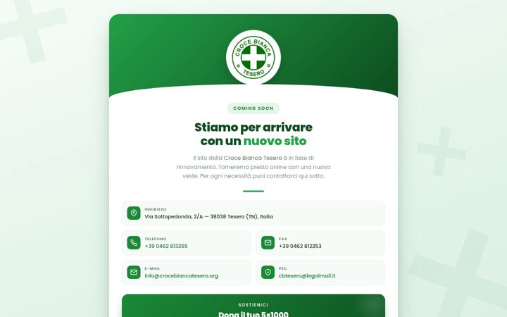 Screenshot of crocebiancatesero.org
