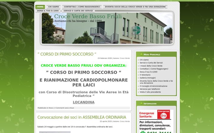 Screenshot of croceverdebassofriuli.it