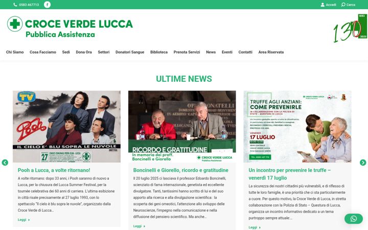 Екранна снимка на croceverdelucca.it
