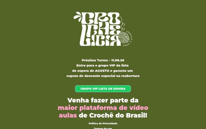 Screenshot of crochelicia.com.br
