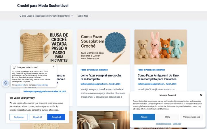 Screenshot of crochesustentavel.com.br