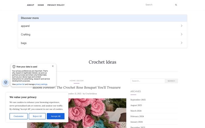 Screenshot of crochet-ideas.com