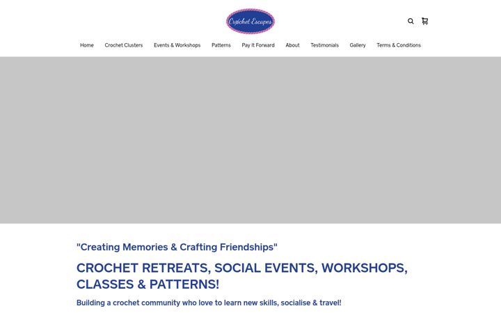 Screenshot of crochetescapes.com.au