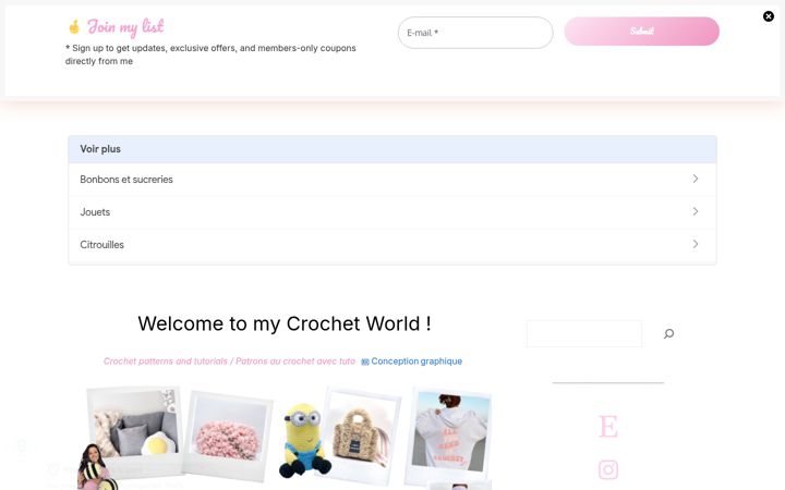 Screenshot of crochetpinkpumpkin.com