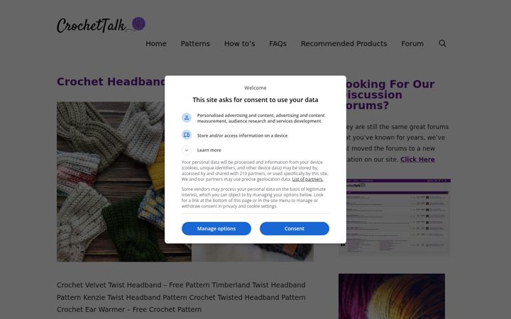 Screenshot of crochettalk.com