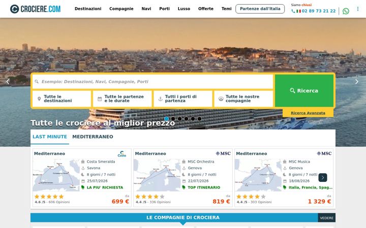 Screenshot of crociere.com