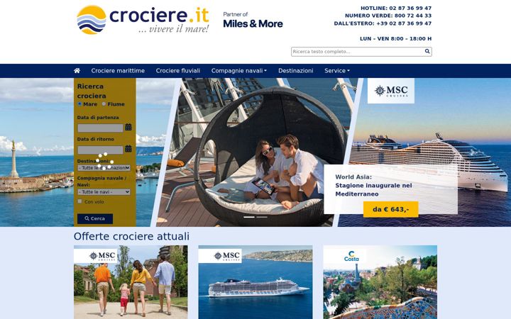 Screenshot of crociere.it