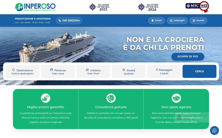 Snimka zaslona za crociereinlastminute.it