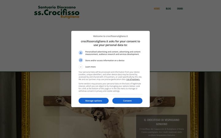 Screenshot of crocifissorutigliano.it