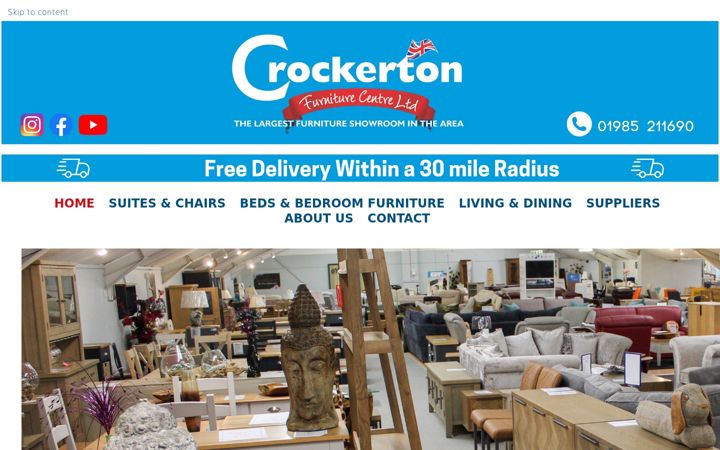 Snímek obrazovky crockertonfurniturecentre.co.uk