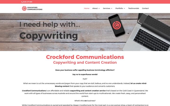 Ekraanipilt saidist crockfordcomms.com.au