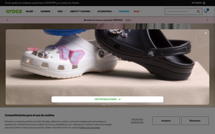 Screenshot von crocs.com.ar