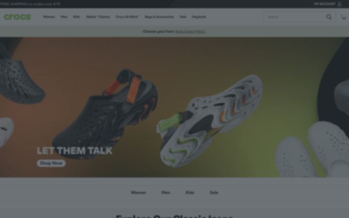Screenshot of crocs.eu