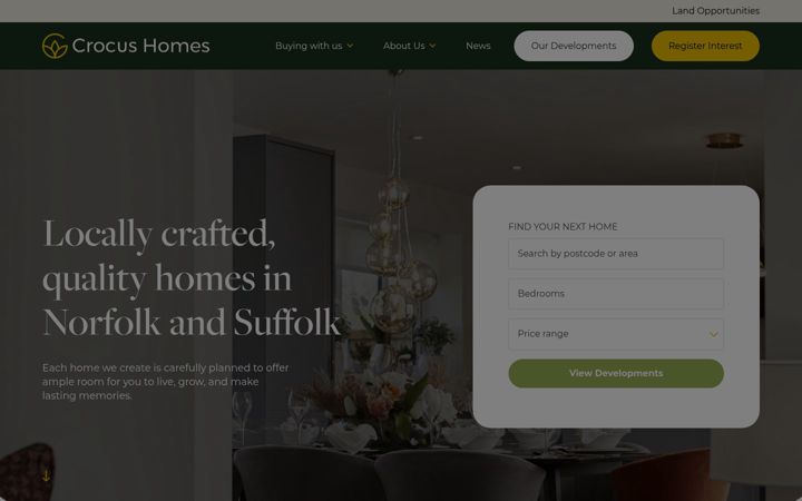 Екранна снимка на crocushomes.co.uk