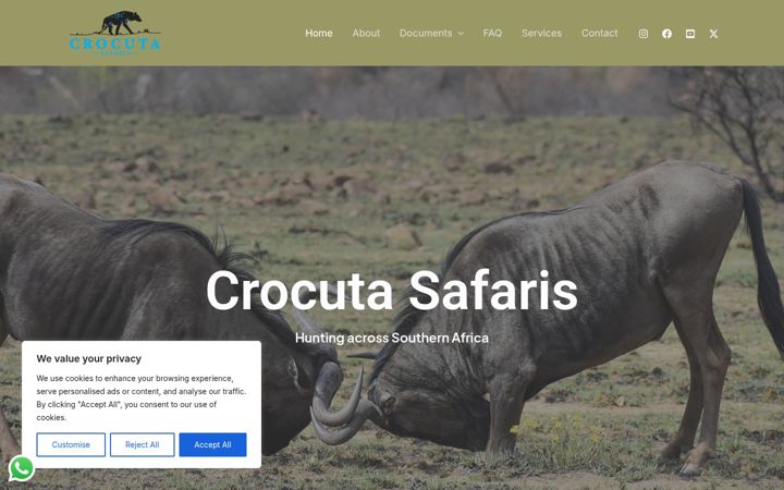 Snímek obrazovky crocutahunt.co.za
