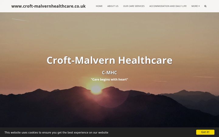 Екранна снимка на croft-malvernhealthcare.co.uk