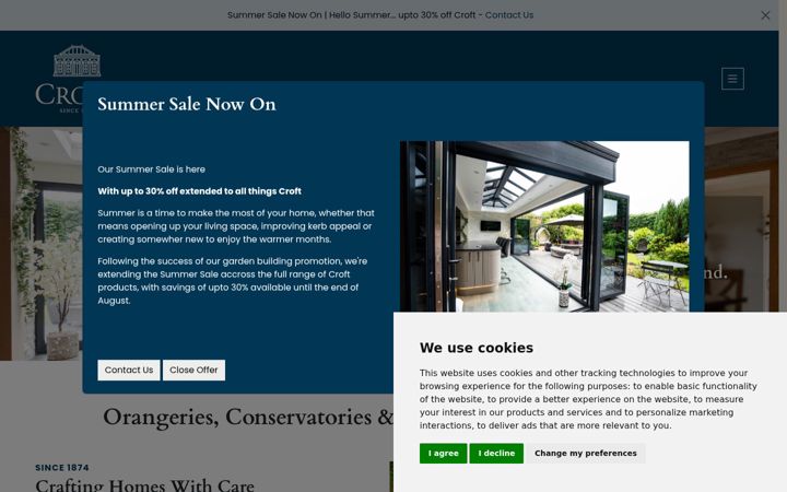 Екранна снимка на croftconservatories.co.uk
