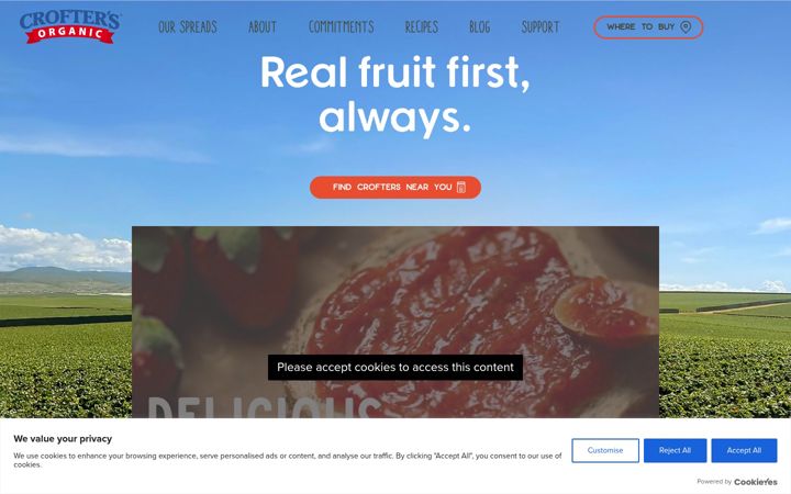 Screenshot of croftersorganic.com