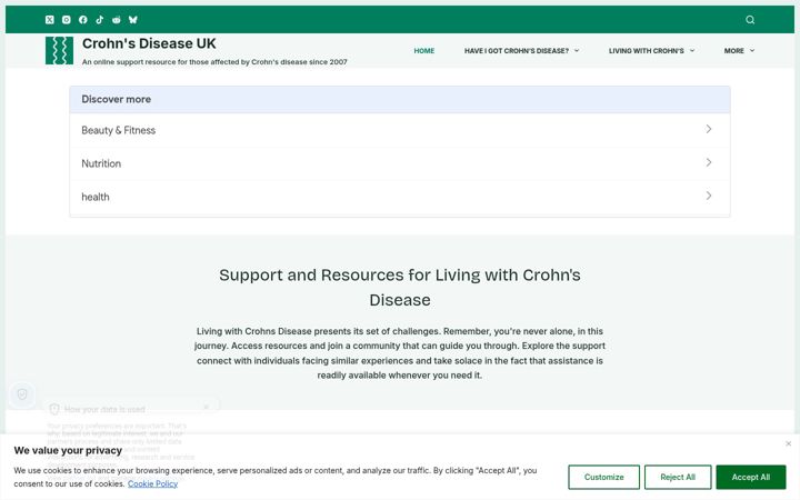 Екранна снимка на crohns-disease.org.uk