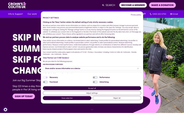 Screenshot of crohnsandcolitis.org.uk