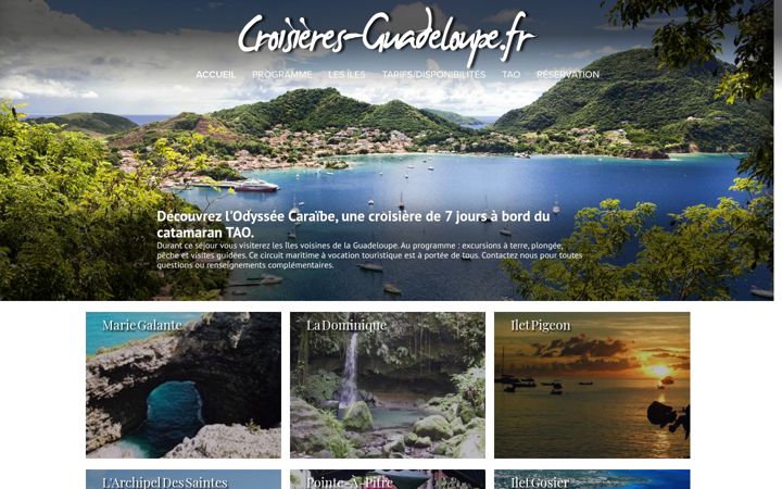 Ekrānuzņēmums no croisieres-guadeloupe.fr