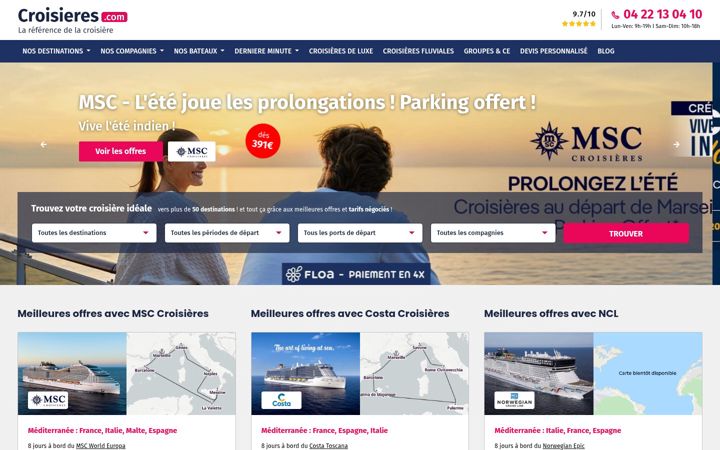 Screenshot of croisieres.com