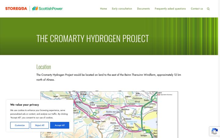 Екранна снимка на cromartyhydrogenproject.co.uk