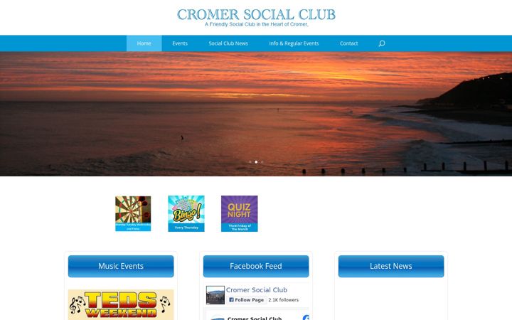 Екранна снимка на cromersocialclub.co.uk