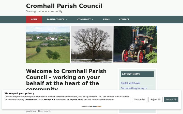 Screenshot of cromhall-pc.gov.uk