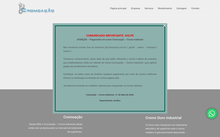 Screenshot di cromoacao.com.br