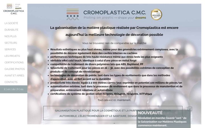 Ekrānuzņēmums no cromoplasticacmc.fr