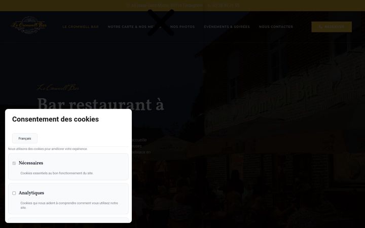 Ekrānuzņēmums no cromwellbar.fr