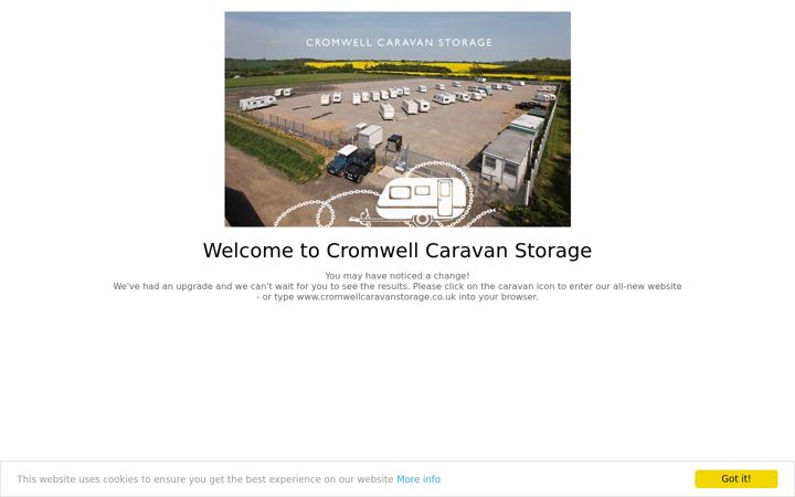 Screenshot of cromwellcaravanstorage.co.uk