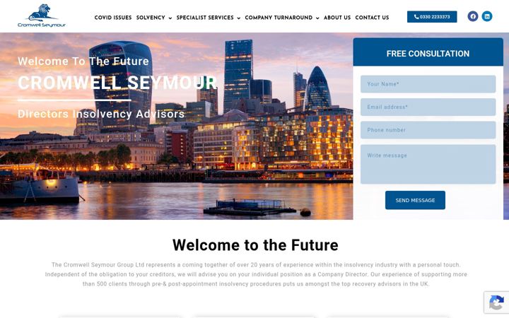 Screenshot of cromwellseymour.co.uk