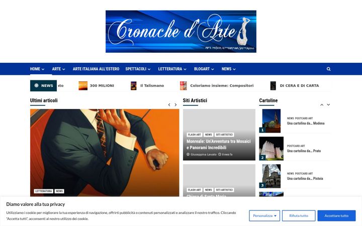 Skjámynd af cronachedarte.it
