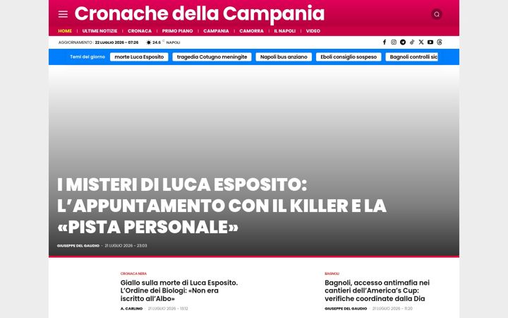 Screenshot of cronachedellacampania.it