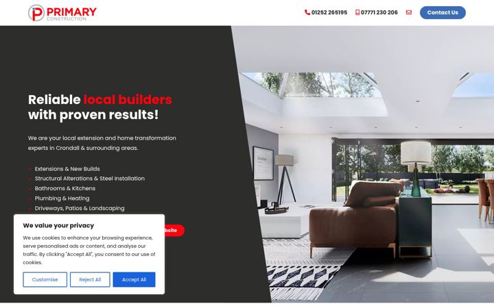 Screenshot of crondallbuilders.co.uk