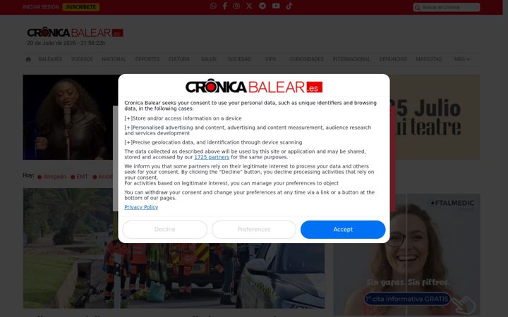 Screenshot of cronicabalear.es