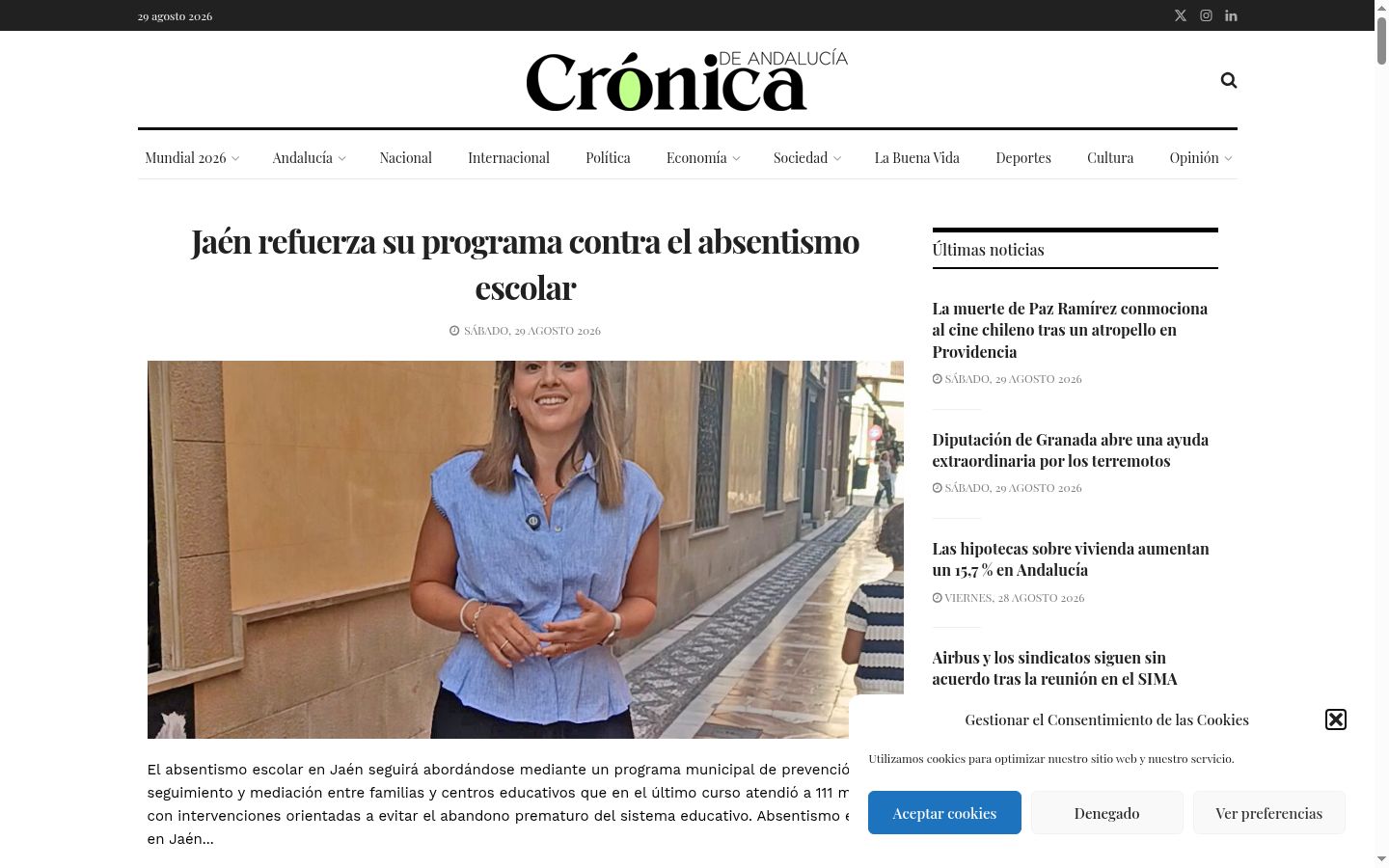 Captură de ecran a bannerului de consimțământ afișat înainte de orice interacțiune