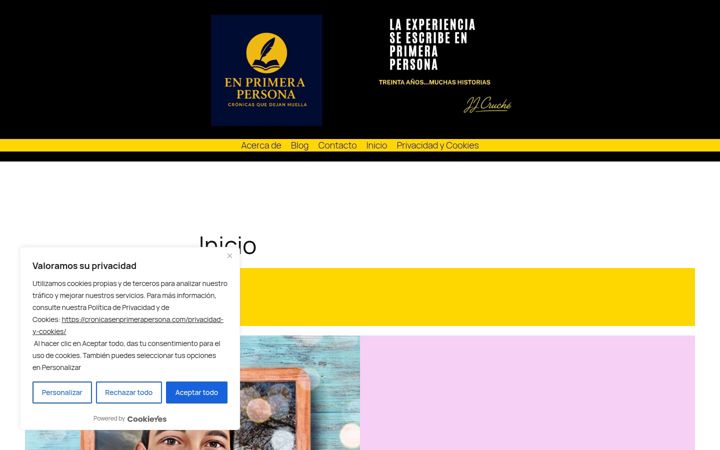 Screenshot of cronicasenprimerapersona.com