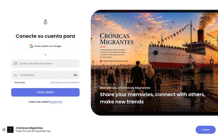 Screenshot of cronicasmigrantes.org