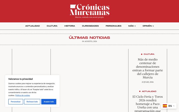 Screenshot of cronicasmurcianas.es