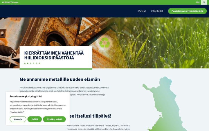 Screenshot of cronimet.fi