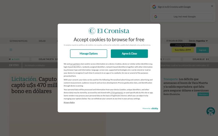 Screenshot von cronista.com