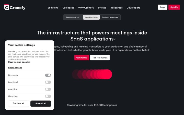 Screenshot of cronofy.com