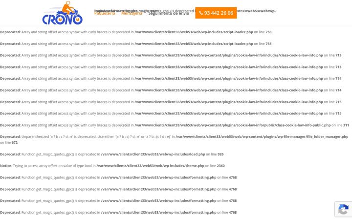 Screenshot of cronomensajeros.com