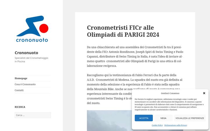 Screenshot of crononuoto.it
