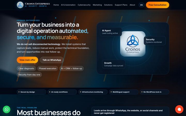 Screenshot of cronos-enterprises.com